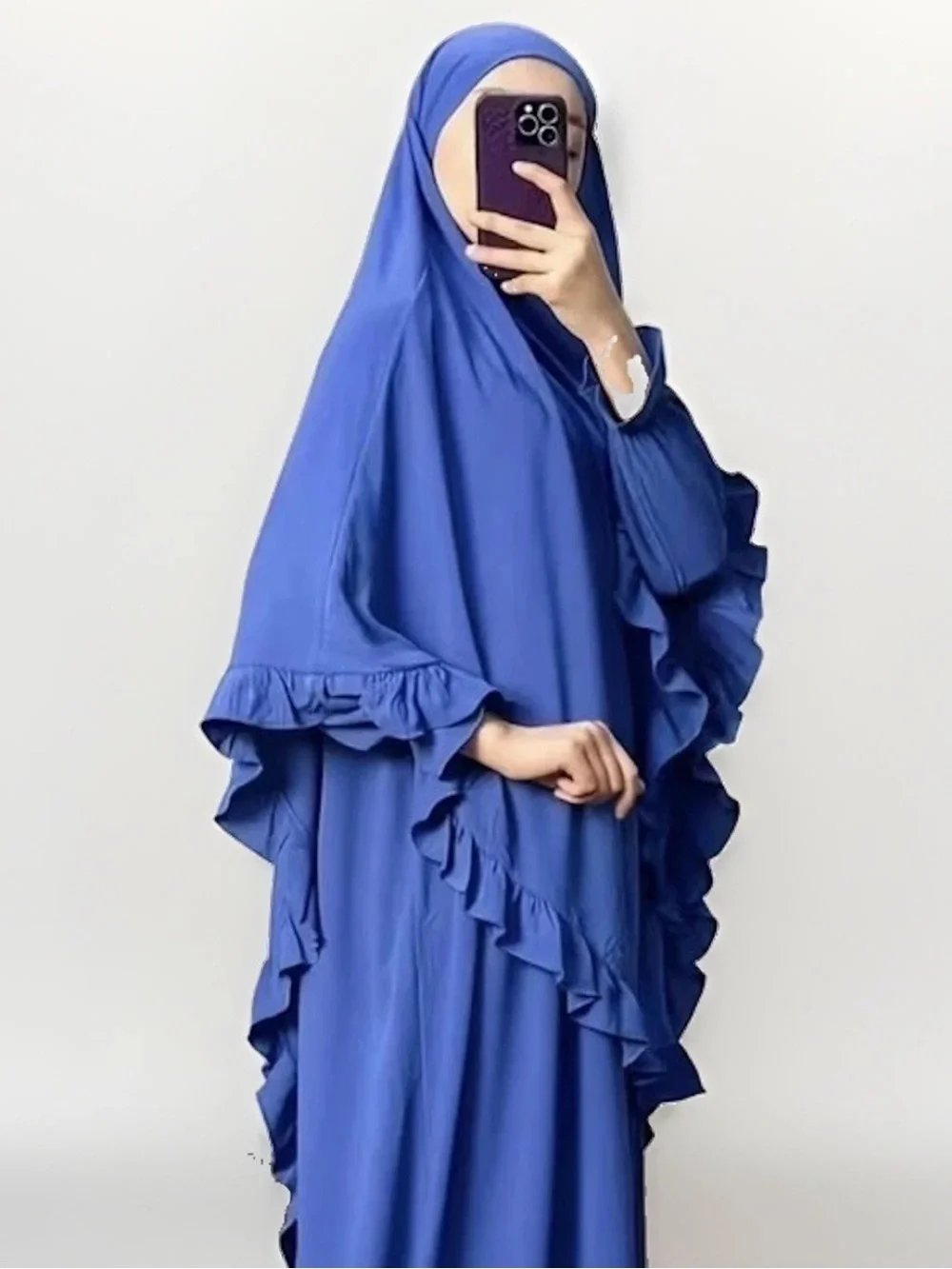 Muslim Women Full Cover Overhead Khimar Hat Hijab Islamic Prayer Wrap Headscarf
